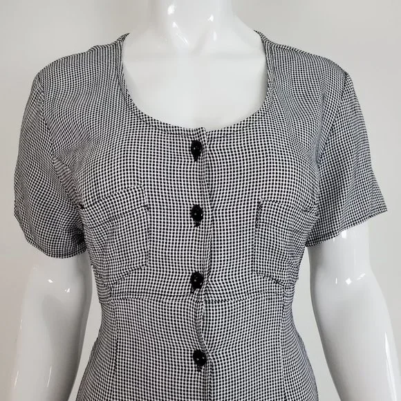 HELD Vintage 90's Black Gingham Maxi Dress - Picture 4 of 10